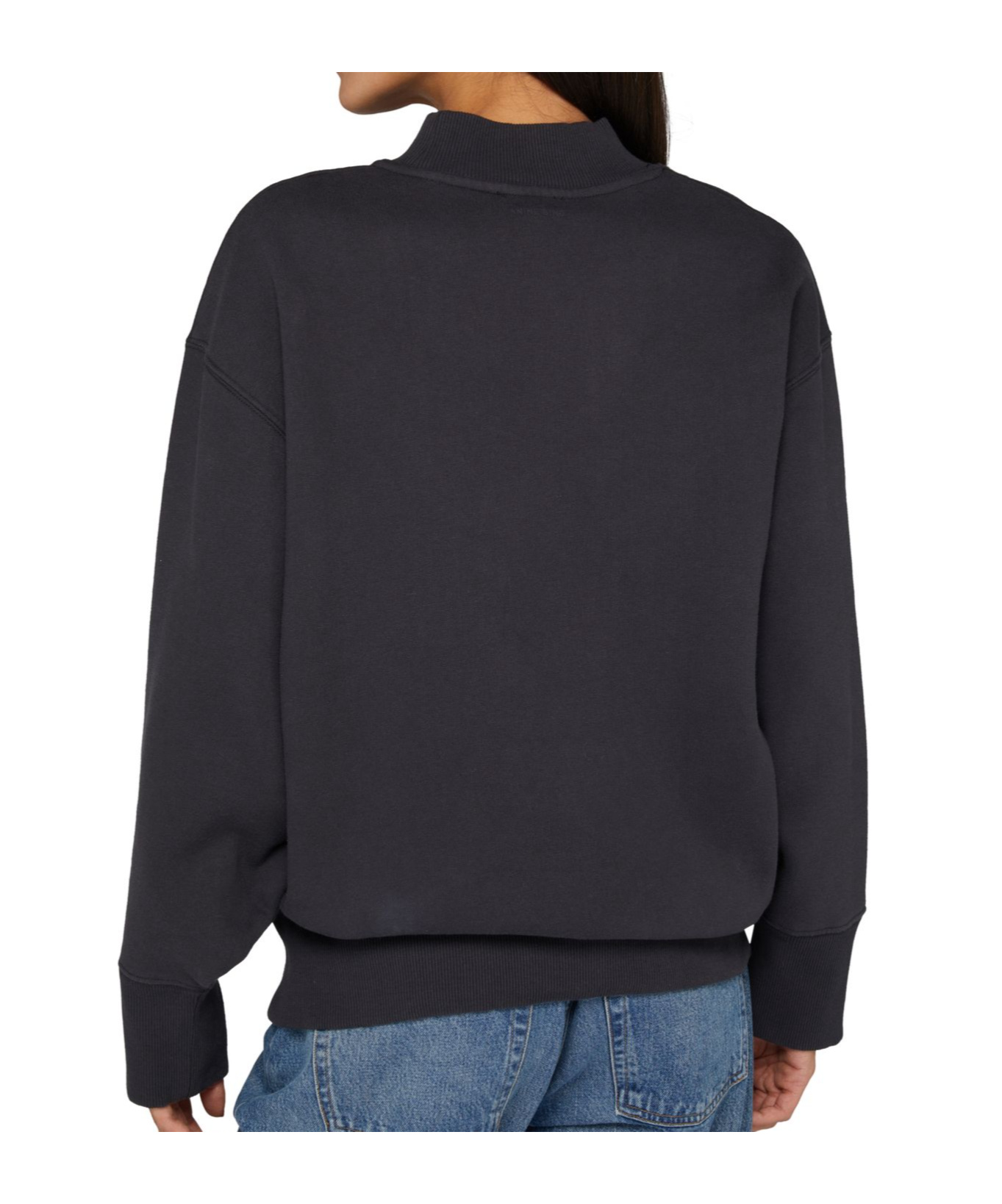 Shop Anine Bing Bradie Sweatshirt In Water-washed Black