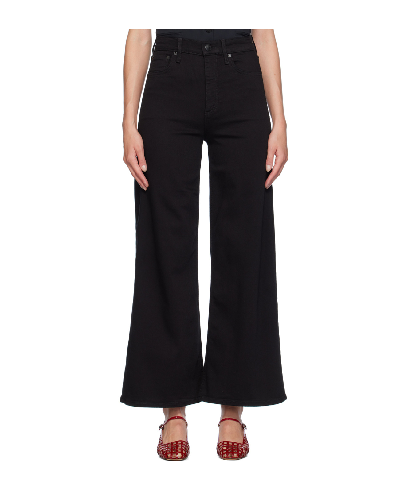 Rag & Bone Sofie Ultra-wide Jeans In Black