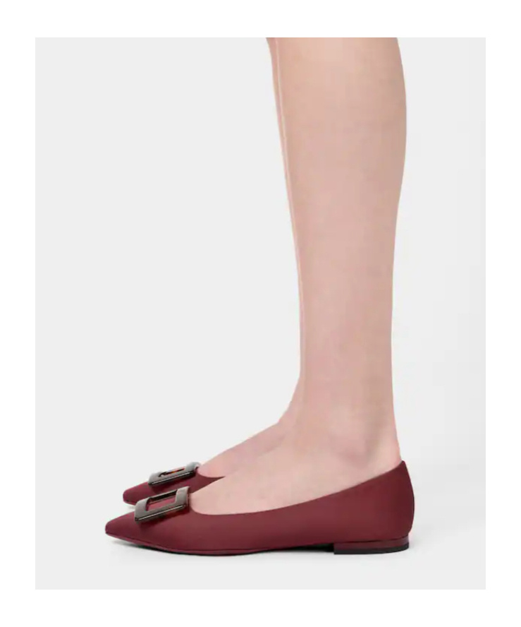 Roger Vivier Gommettine Ballerinas In Grosgrain In Burgundy