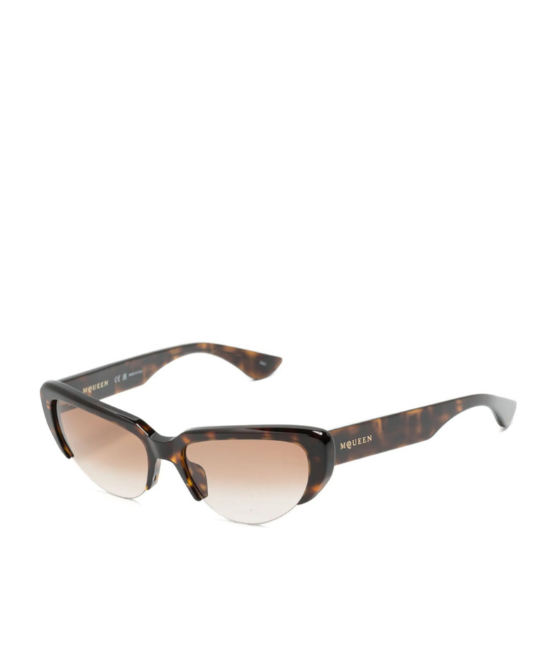 Alexander Mcqueen Geometric Sunglasses In Brown