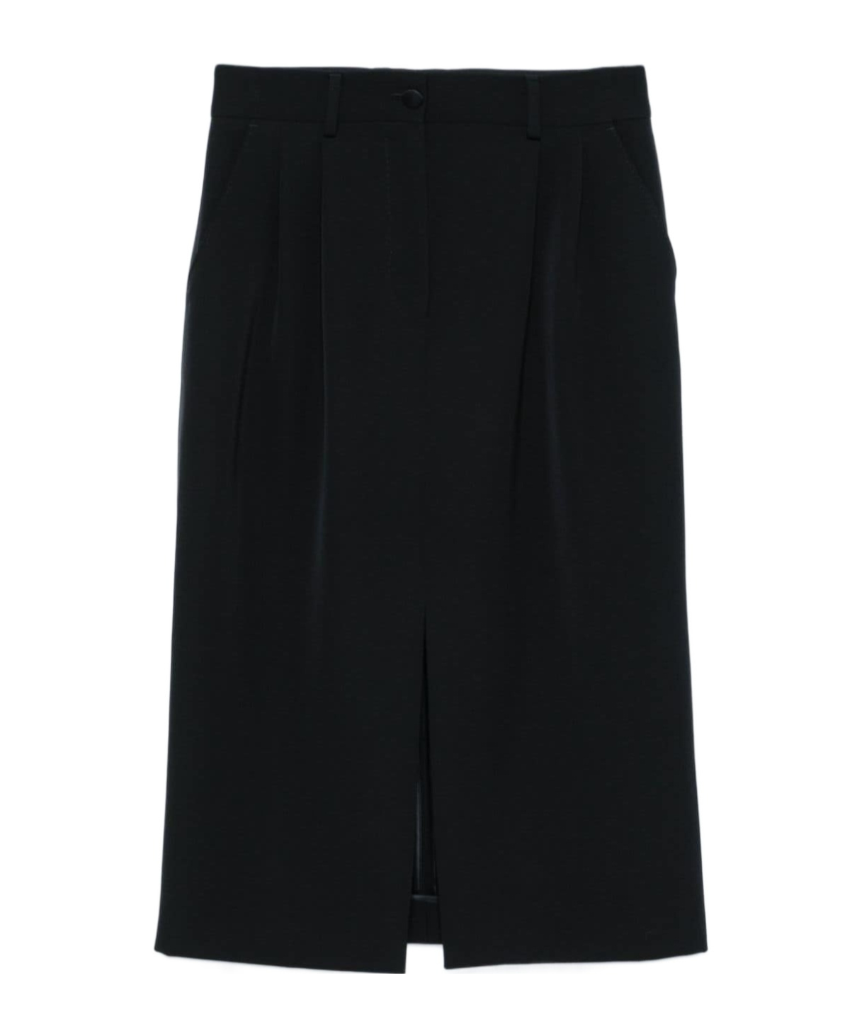 Dolce & Gabbana Dolce&gabbana Black Gabardine Wool Pencil Skirt In Black