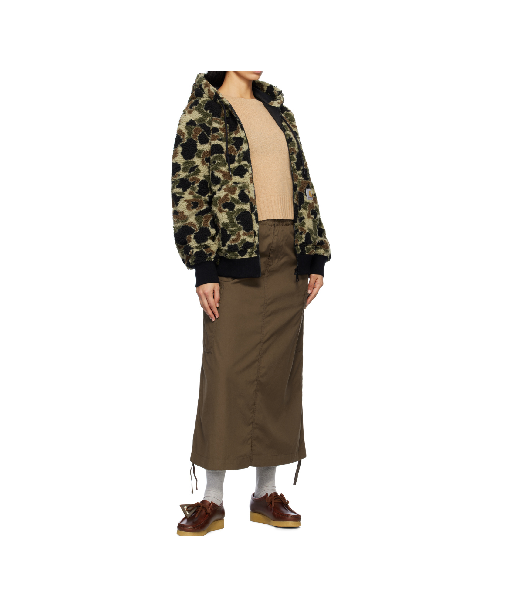 Carhartt Cargo Maxi Skirt In Brown