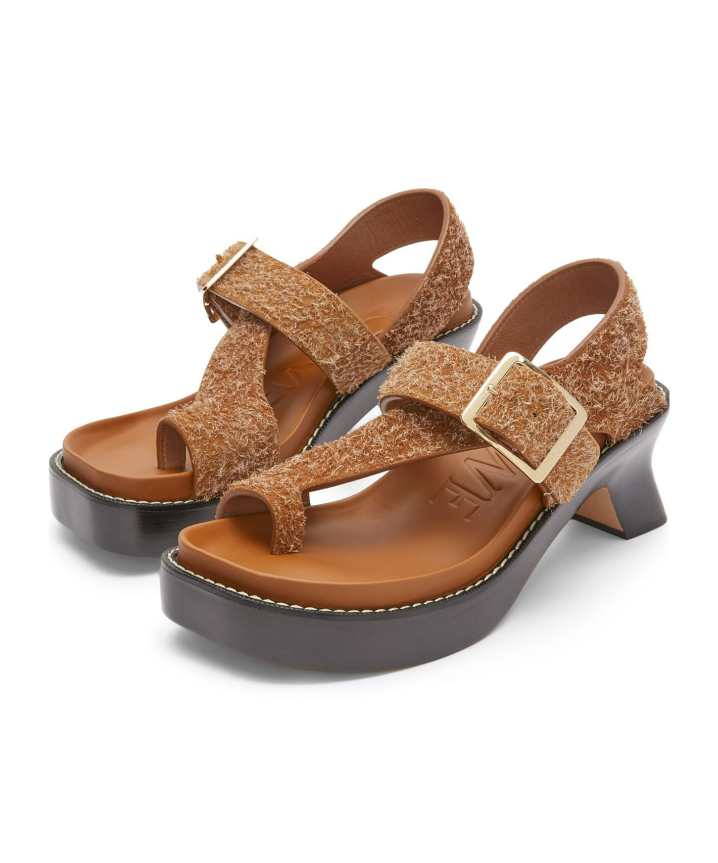 Loewe 70mm Ease Brushed-suede Sandals In Brown