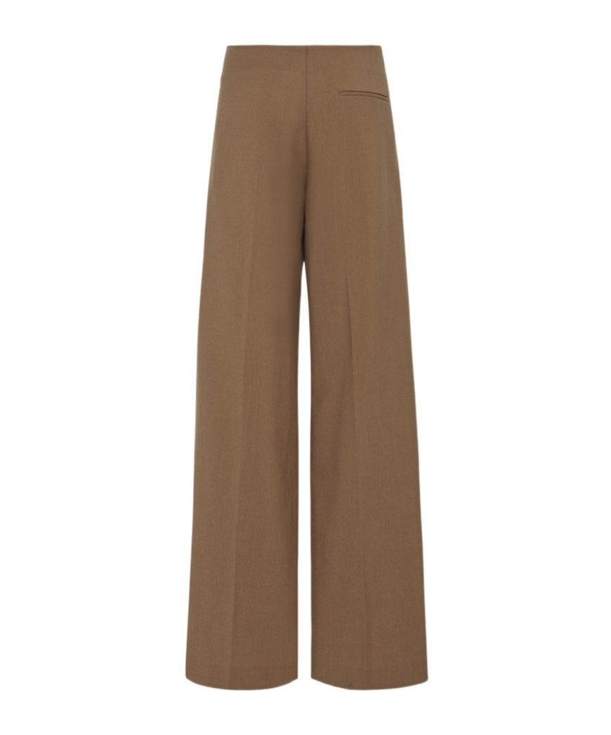 The Row Wide-leg Wool Casual Pants In Brown