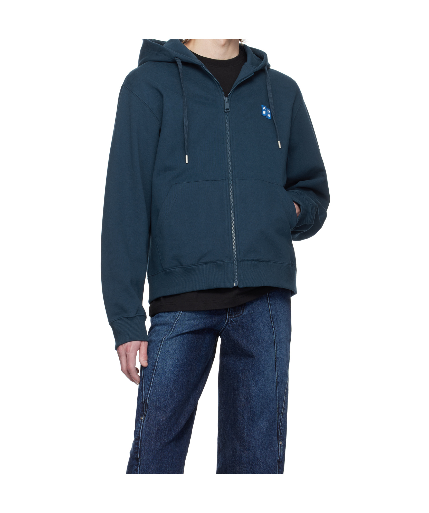 Ader Error Long Sleeve Hoodie In Navy Blue
