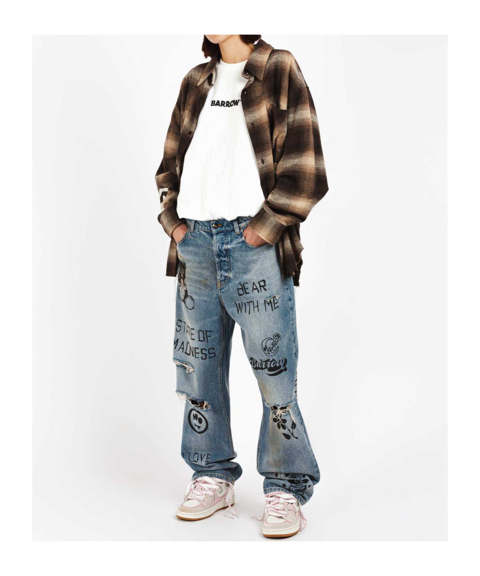 Barrow Belt-loop Jeans In Gray