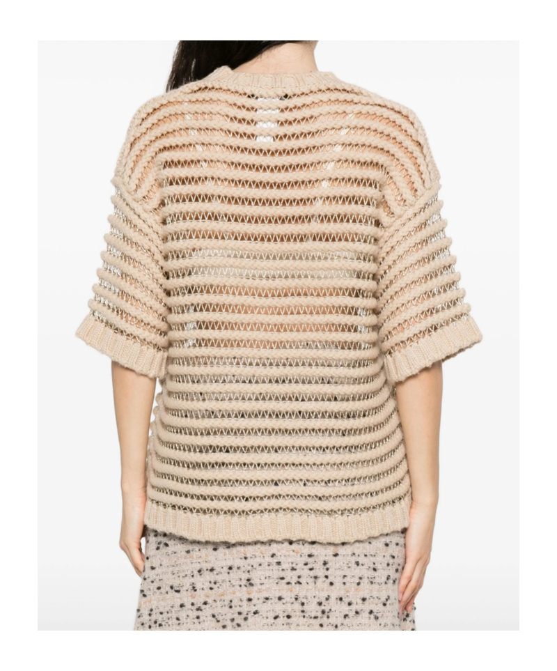 Fabiana Filippi Crew-neck Wool Sweater In Neutral