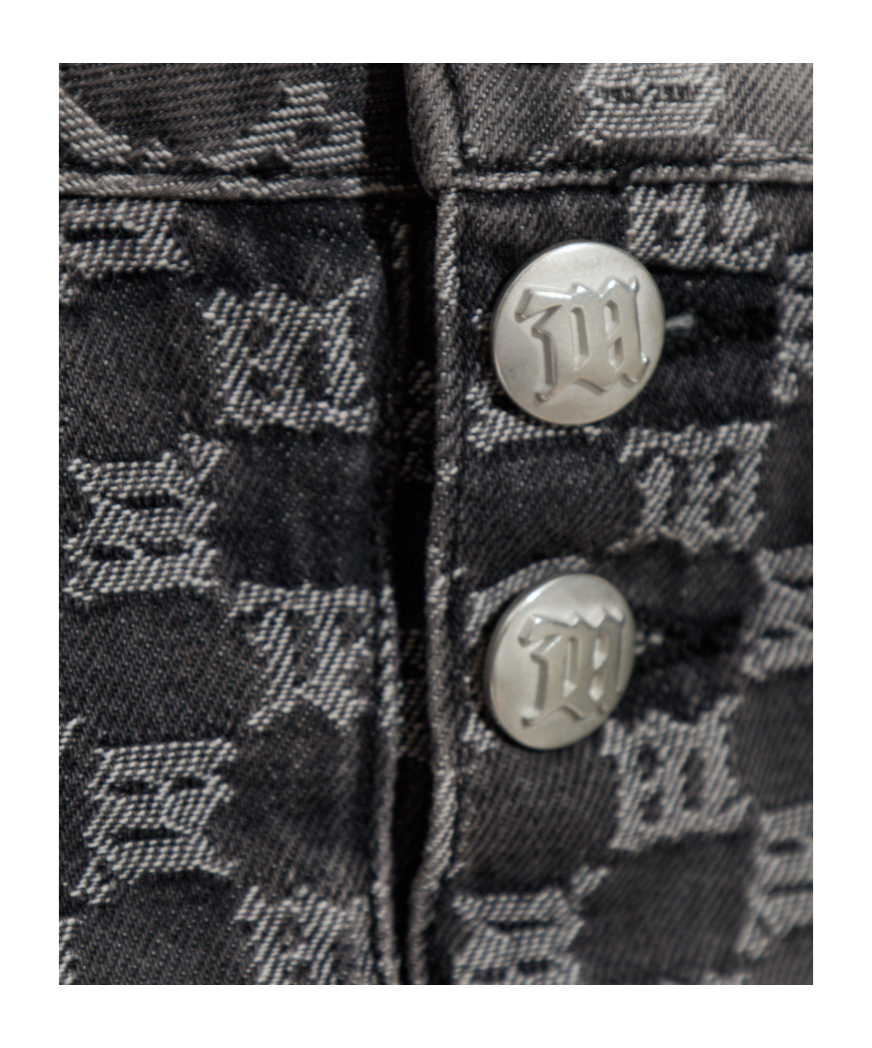 Misbhv Buttoned Patterned Skirt In Gray