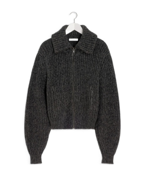 Lemaire Long-sleeved Knitted Cardigan In Black