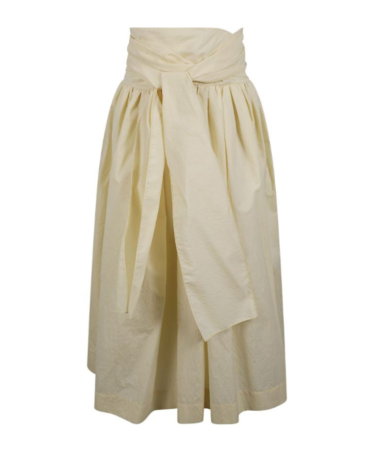 Fabiana Filippi Front-tie Midi Skirt In Brown