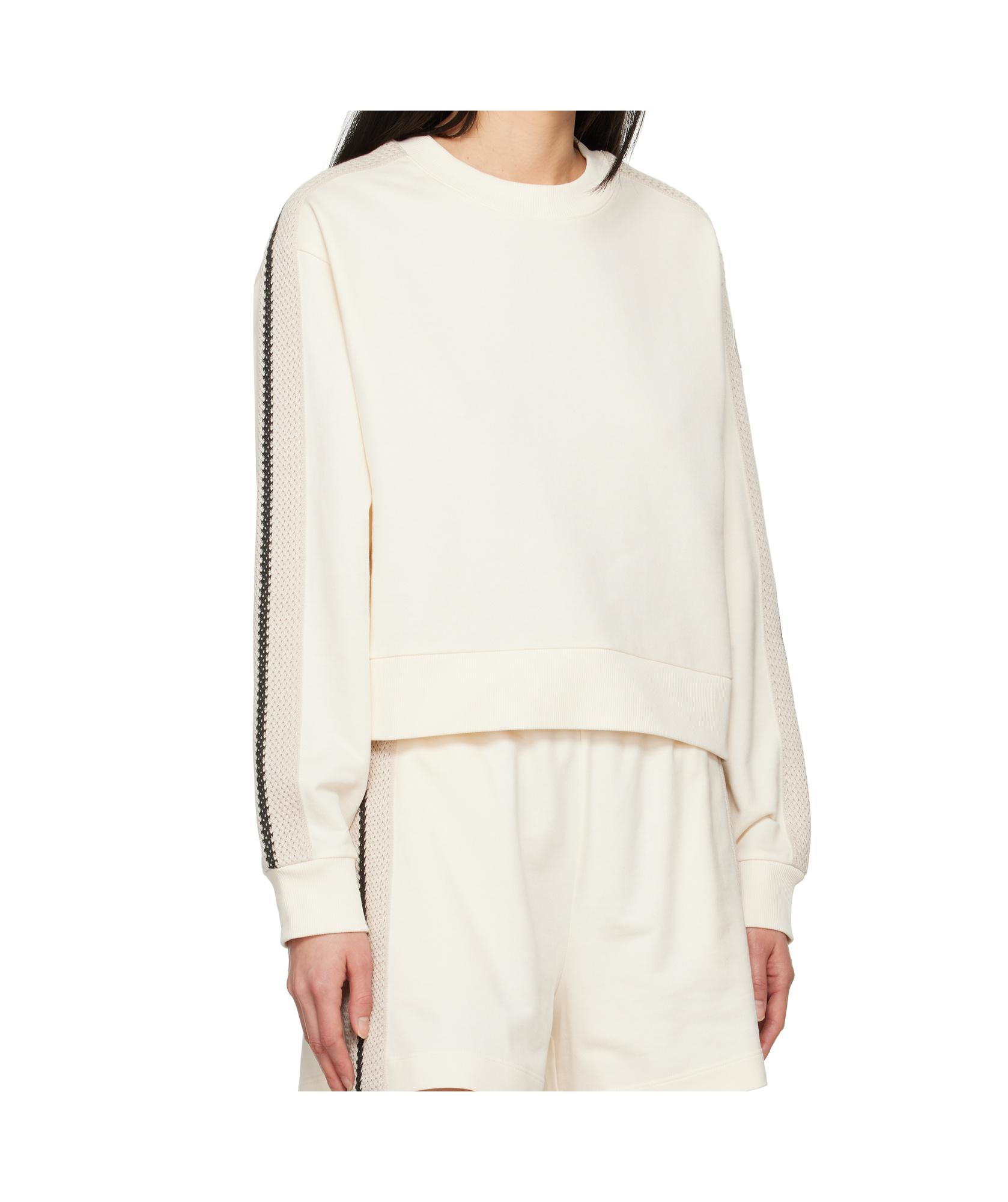 Moncler Felpa In Jersey Di Cotone In White