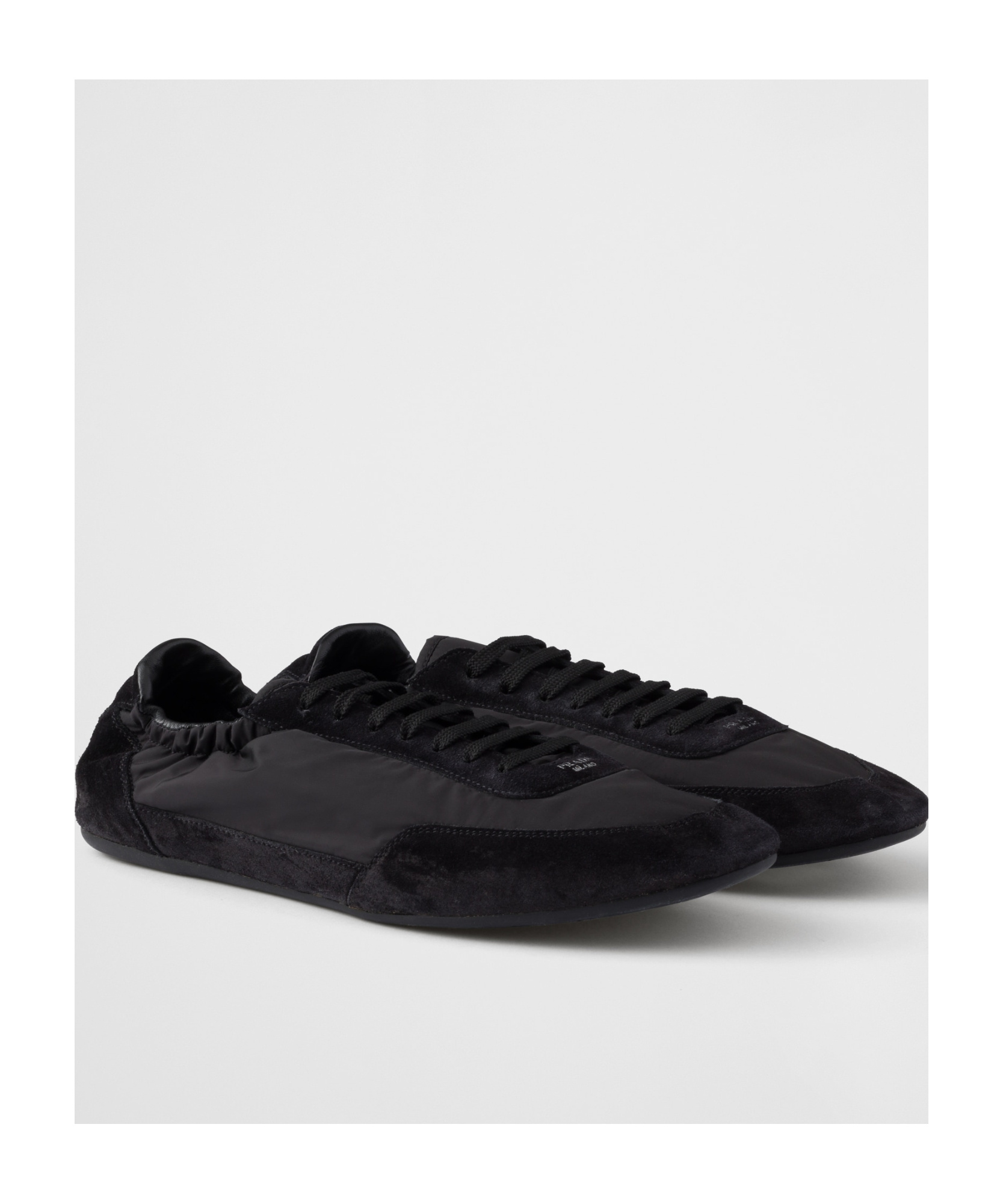 Prada Collapse Sneaker Aus Re-nylon Und Wildleder In Black