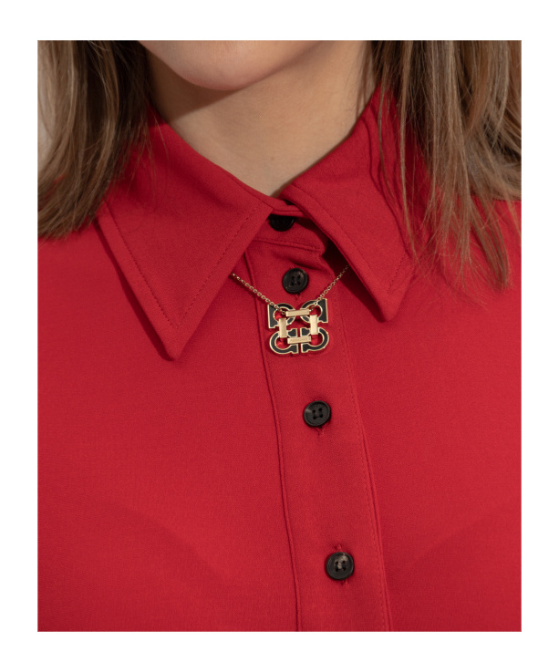 Ferragamo Gold Necklace With A Pendant In The Shape Of A Logo