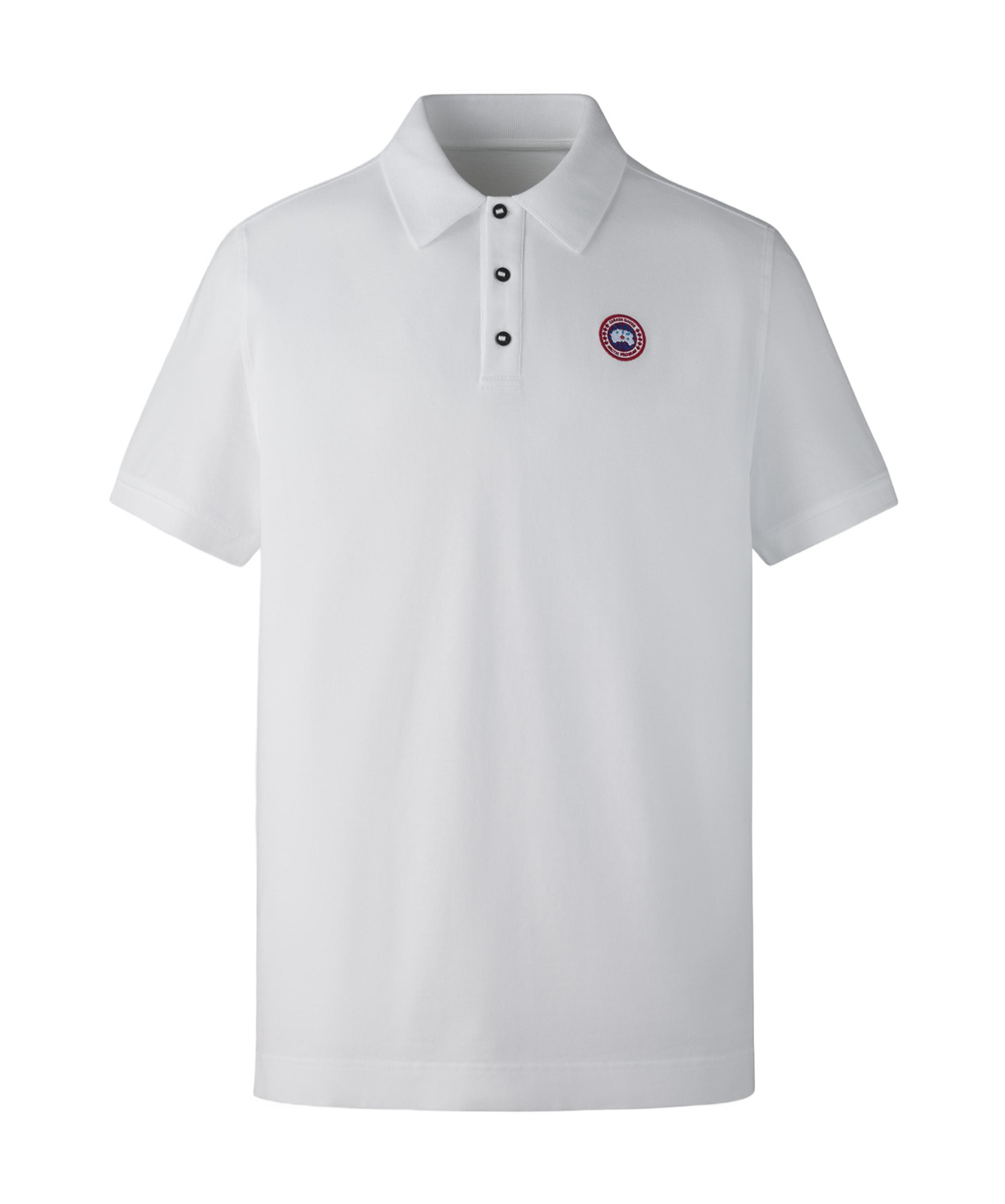 Canada Goose White Short-sleeve Polo Shirt With Traditional Collar In White