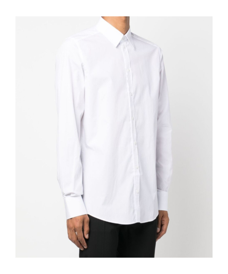 Dolce & Gabbana Martini Popeline Shirt With Spread Collar In White
