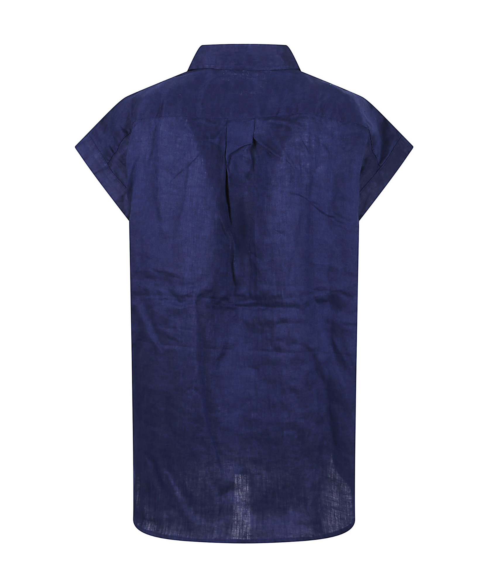 Shop Polo Ralph Lauren Cap-sleeve Shirt In Blue