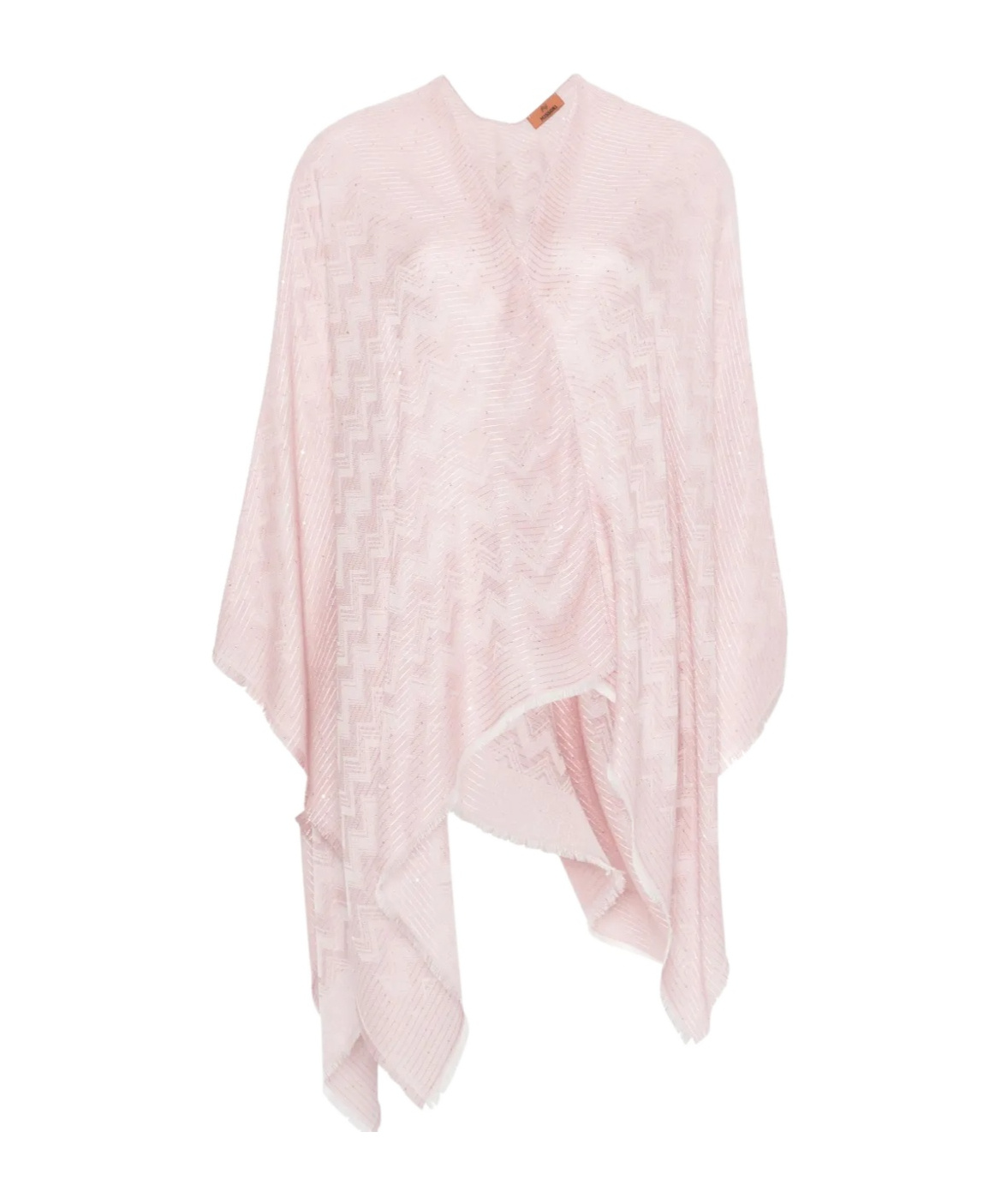 Missoni Zigzag-woven Cape In Pale Pink