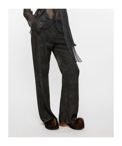 Acne Studios Printed Trousers In Black