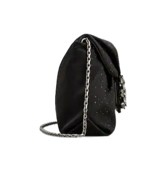 Roger Vivier Efflorescence Mini Bag In Satin In Black