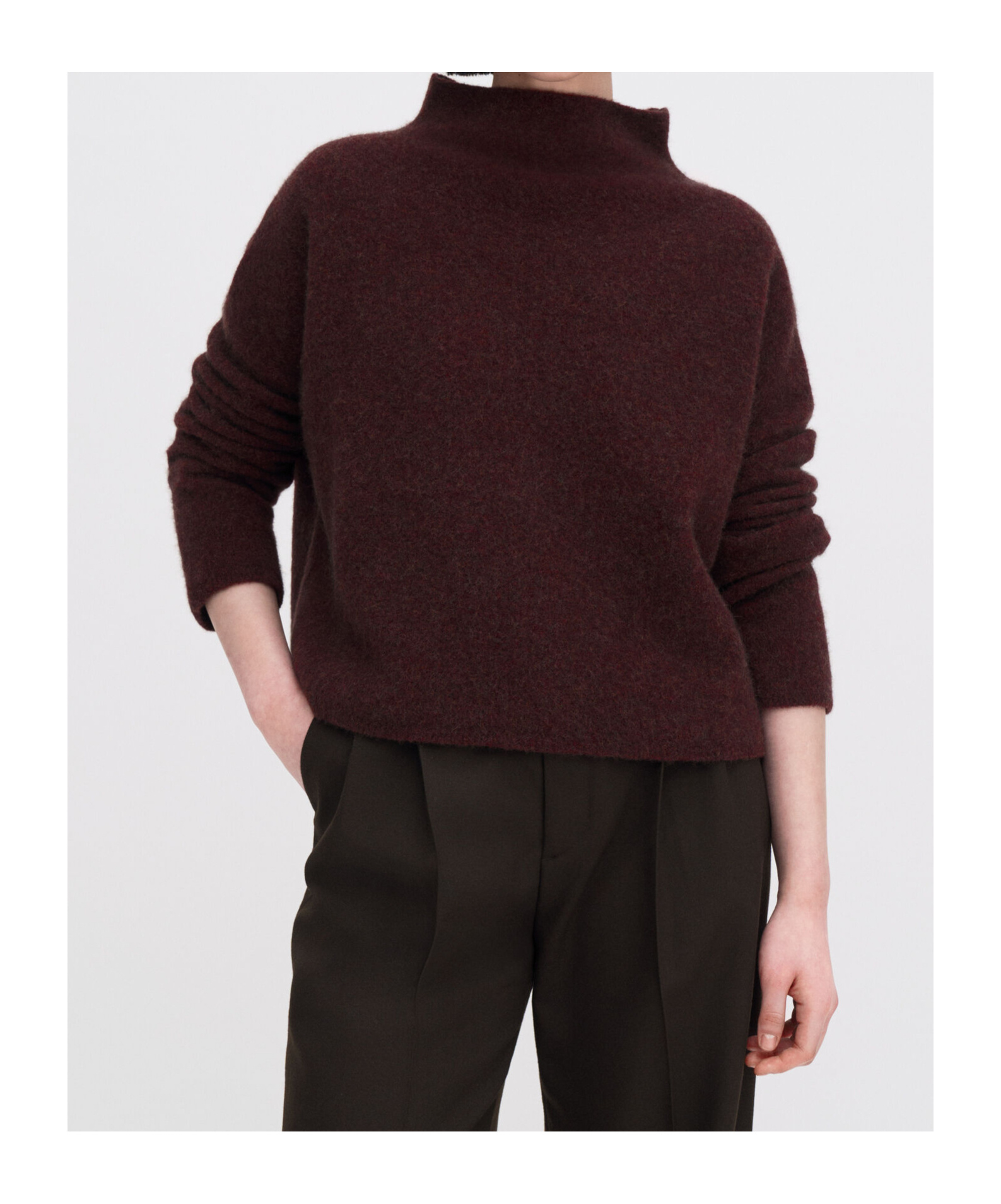 Filippa K Mika Yak Funnelneck Sweater In Burgundy