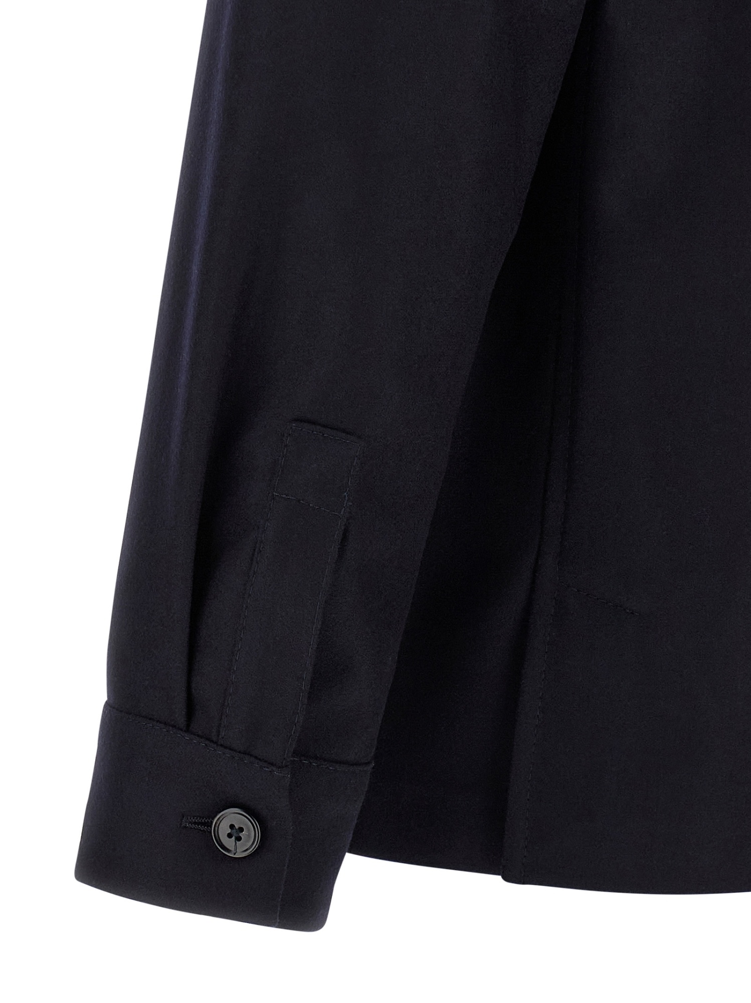 Zegna Overshirt With Collared Design And Pockets In Black