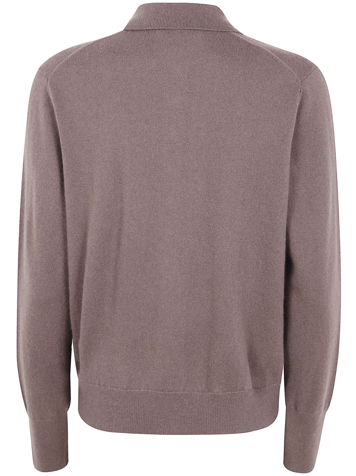 Seventy Button-placket Long-sleeves Polo Top In Brown