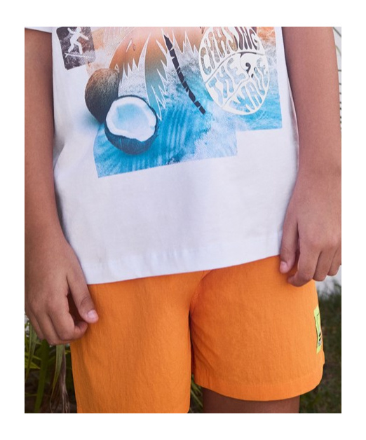 Molo Niko Solid Swim Shorts In Orange