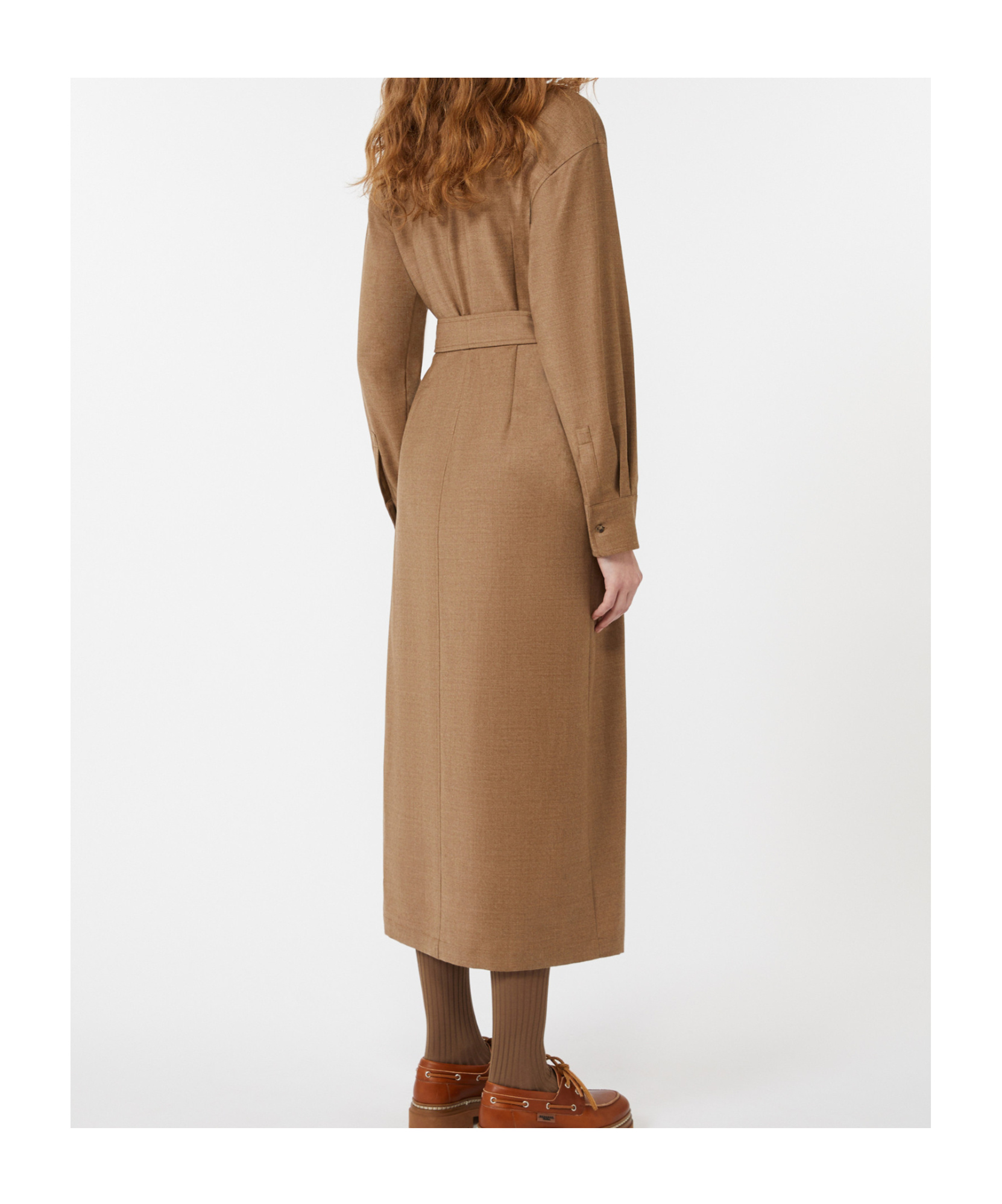 Weekend Max Mara Wool Flannel Dress In Brown