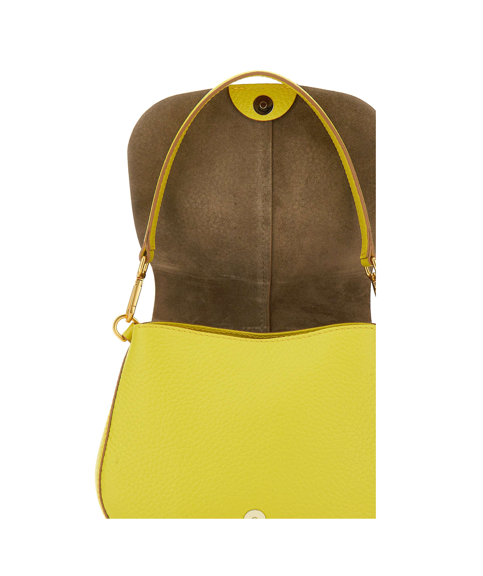 Gianni Chiarini Helena Round Foldover-top Shoulder Bag In Yellow