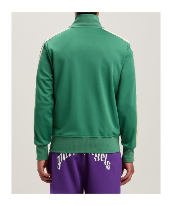 Shop Palm Angels Logo Embroidered Track Jacket In Green
