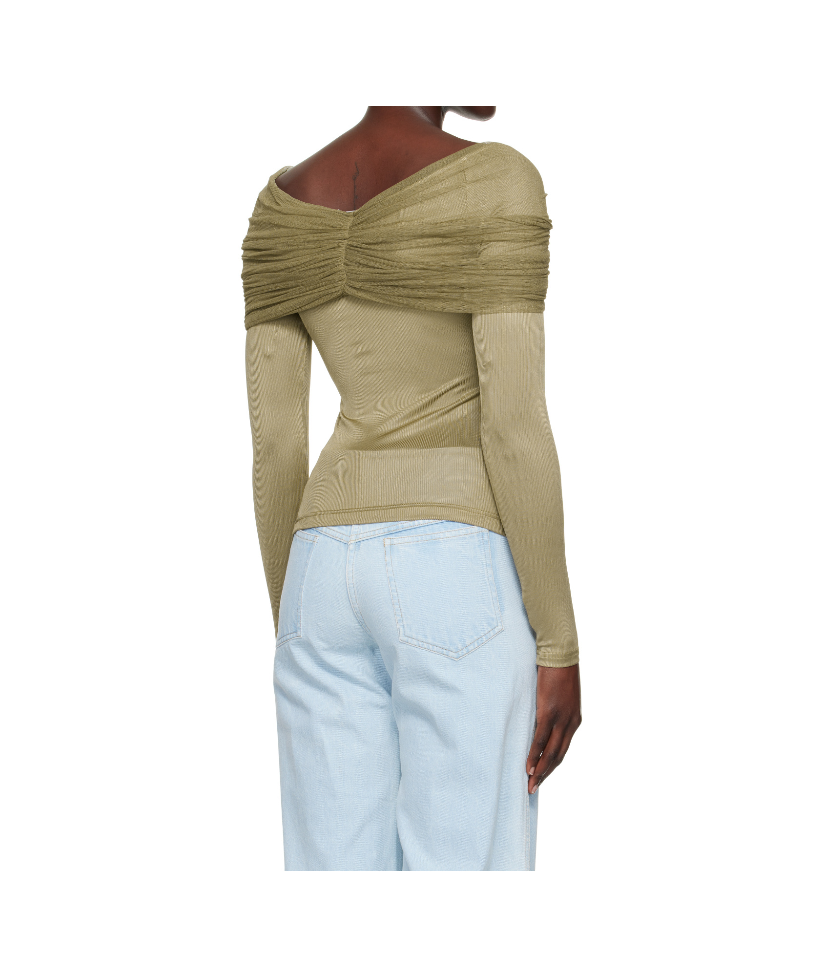 Christopher Esber 'off-shoulder Sonora Top In In Gray
