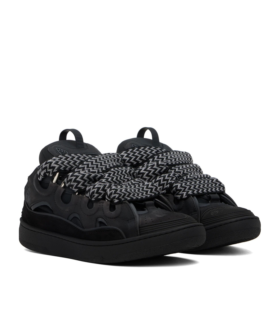 Lanvin Lace-up Low-cut Casual Sneakers In Black