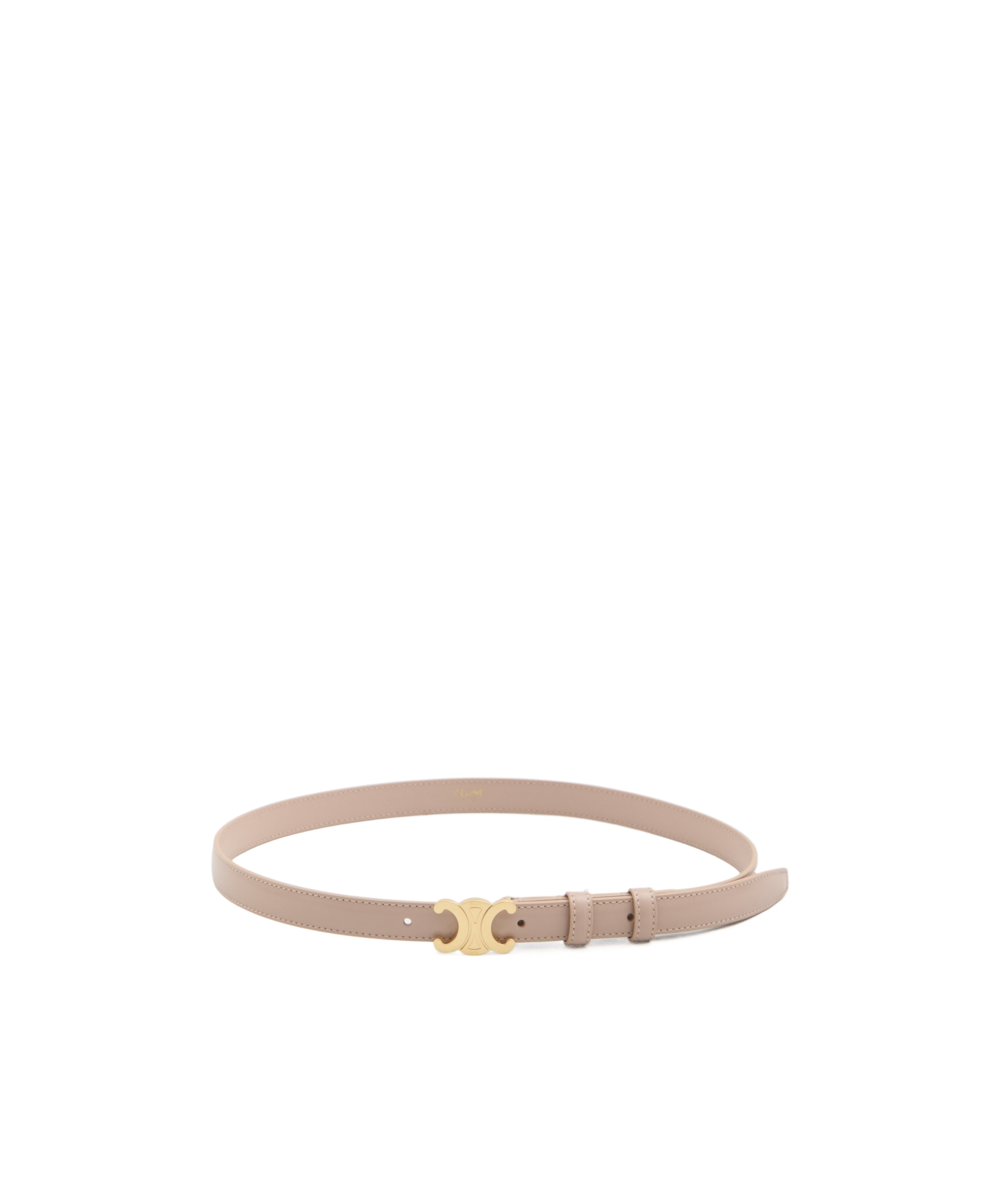 Celine Triomphe Taurillon Belt In Nude