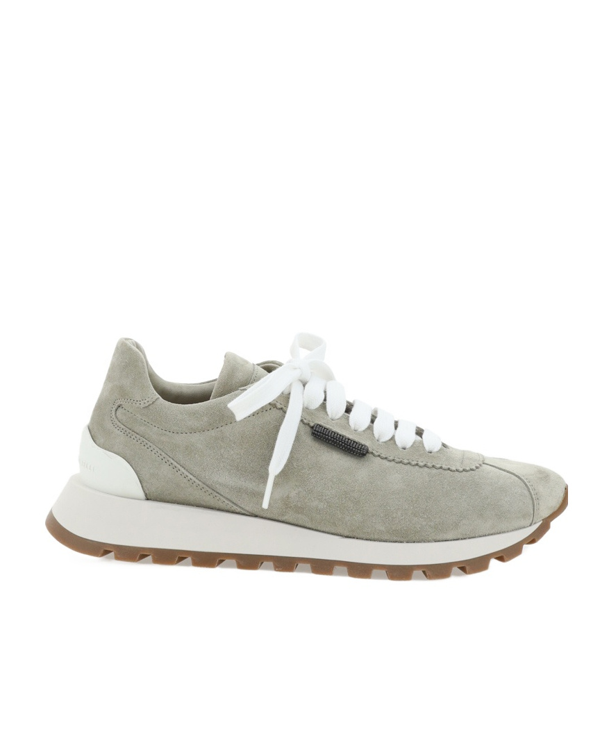 Brunello Cucinelli Laced Sneakers In Gray