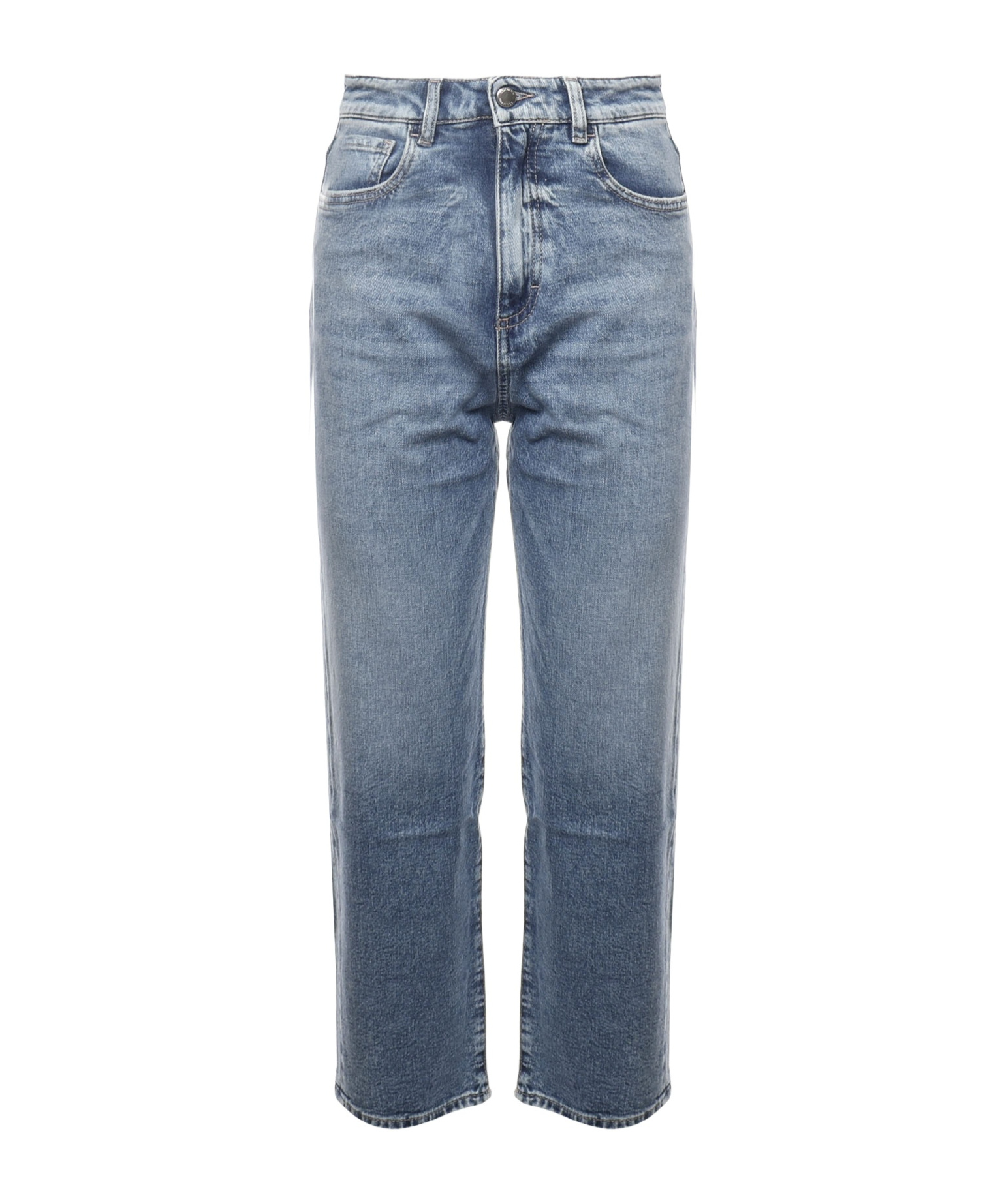 Icon Denim Denim Trousers With Belt Loops In Gray