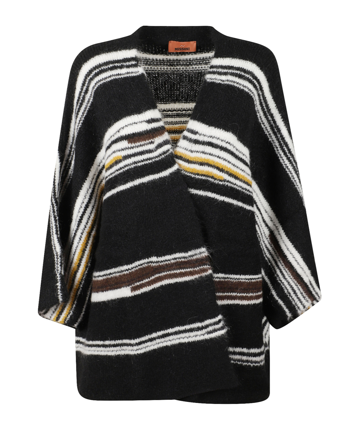 Missoni V-neck Knitted Maxi Cardigan In Black