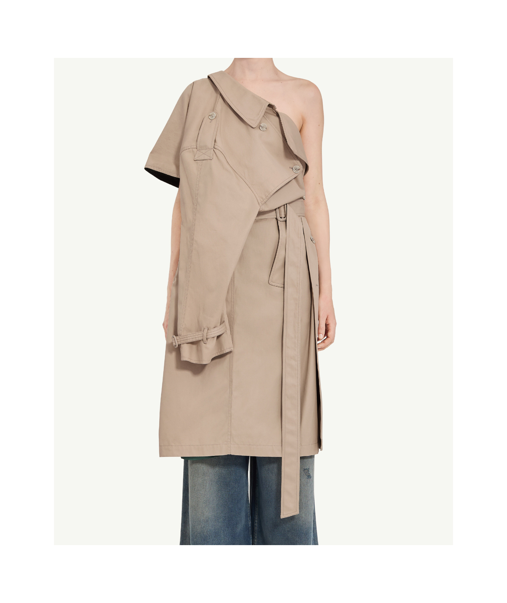Mm6 Maison Margiela Twist Trench Coat In Nude