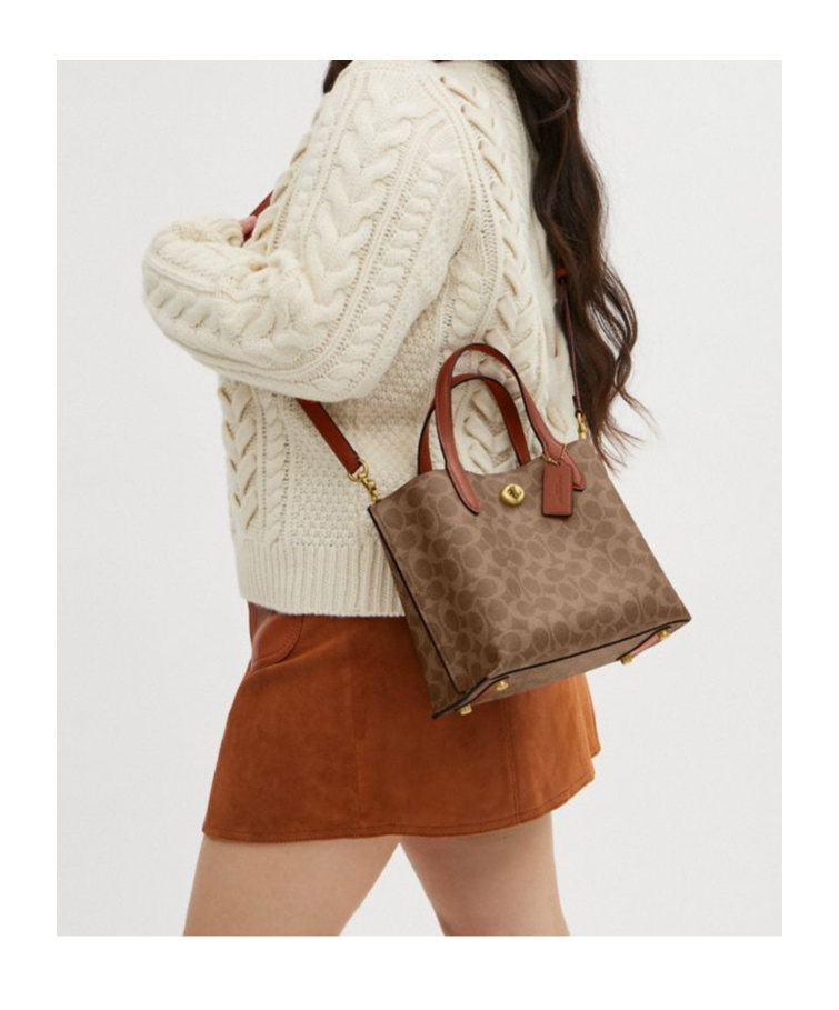 Coach Willow Tote 24 In Signature Canvas In Brown