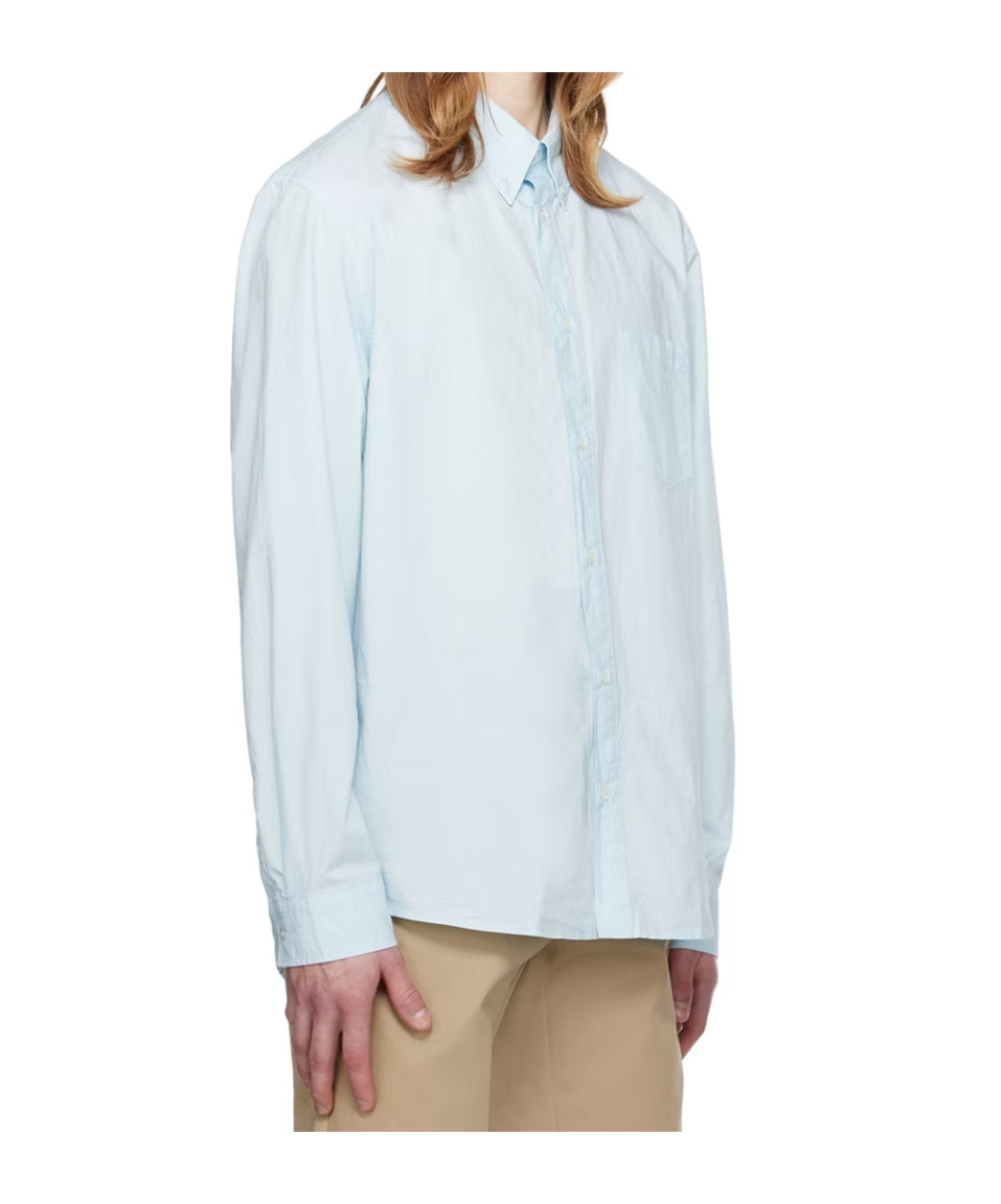 Apc Cotton Button-down Shirt In Blue