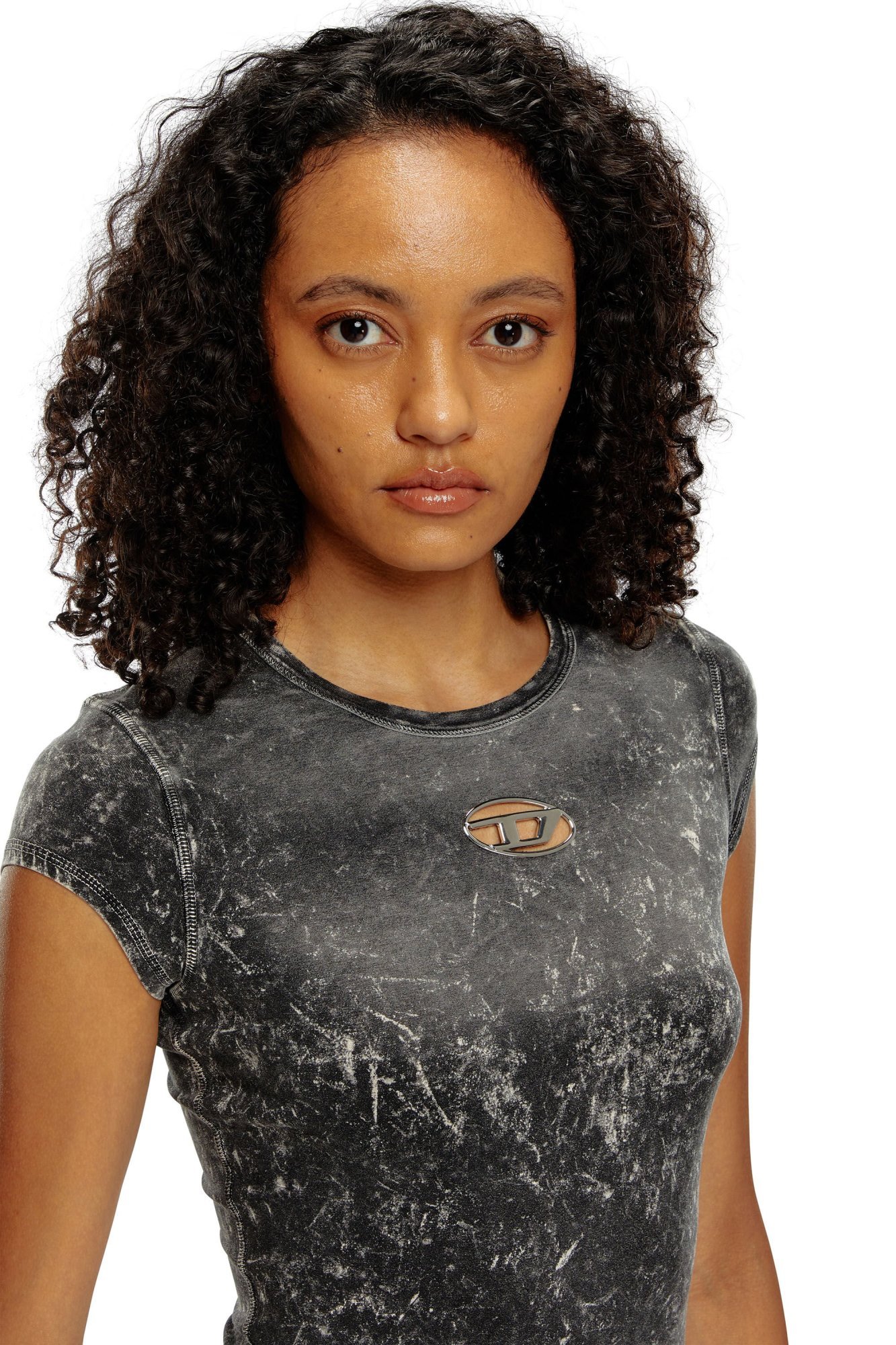 Diesel D-angiel-p1 Mini Dress In Black