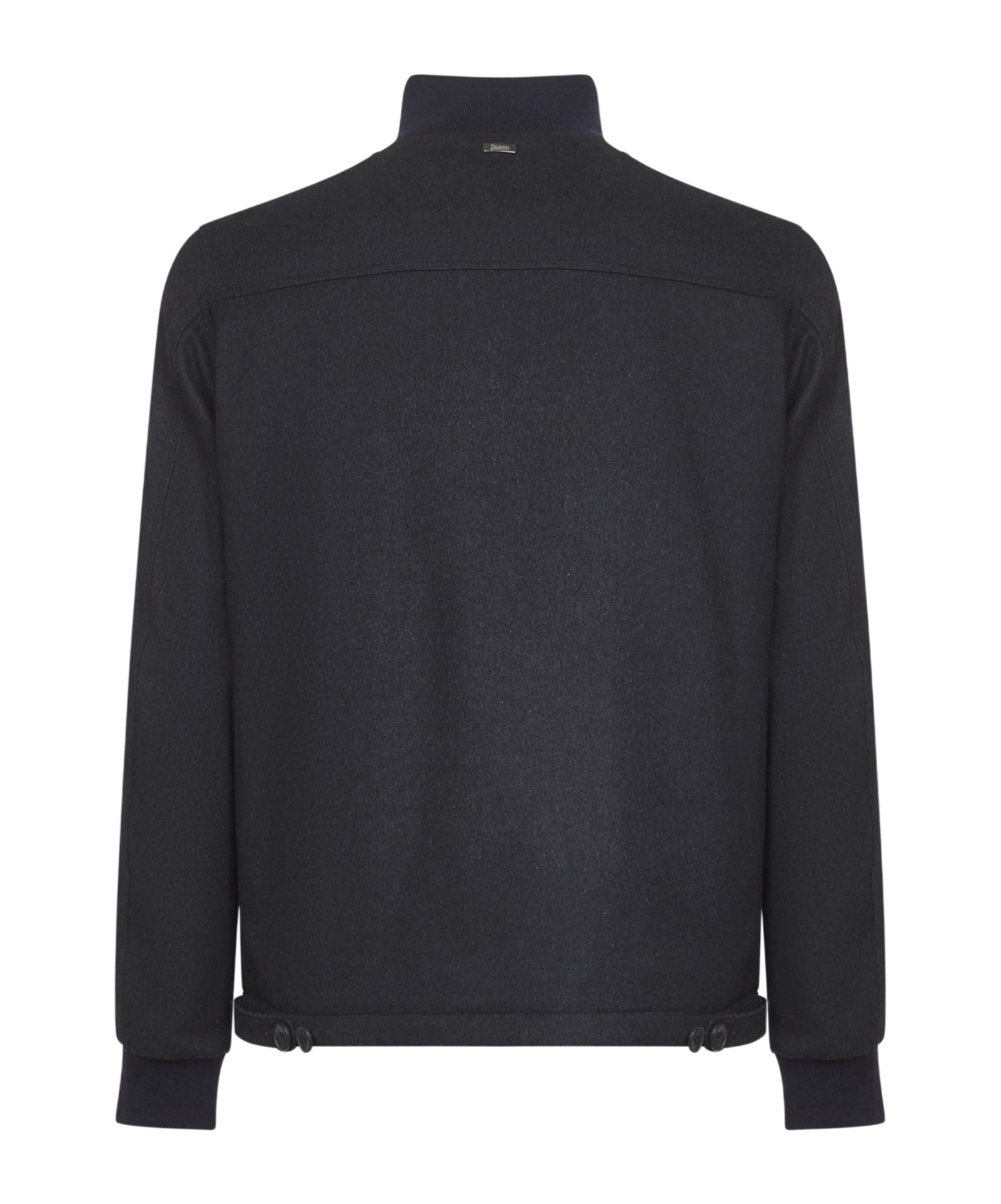 Herno High-neck Buttoned Jacket In Black