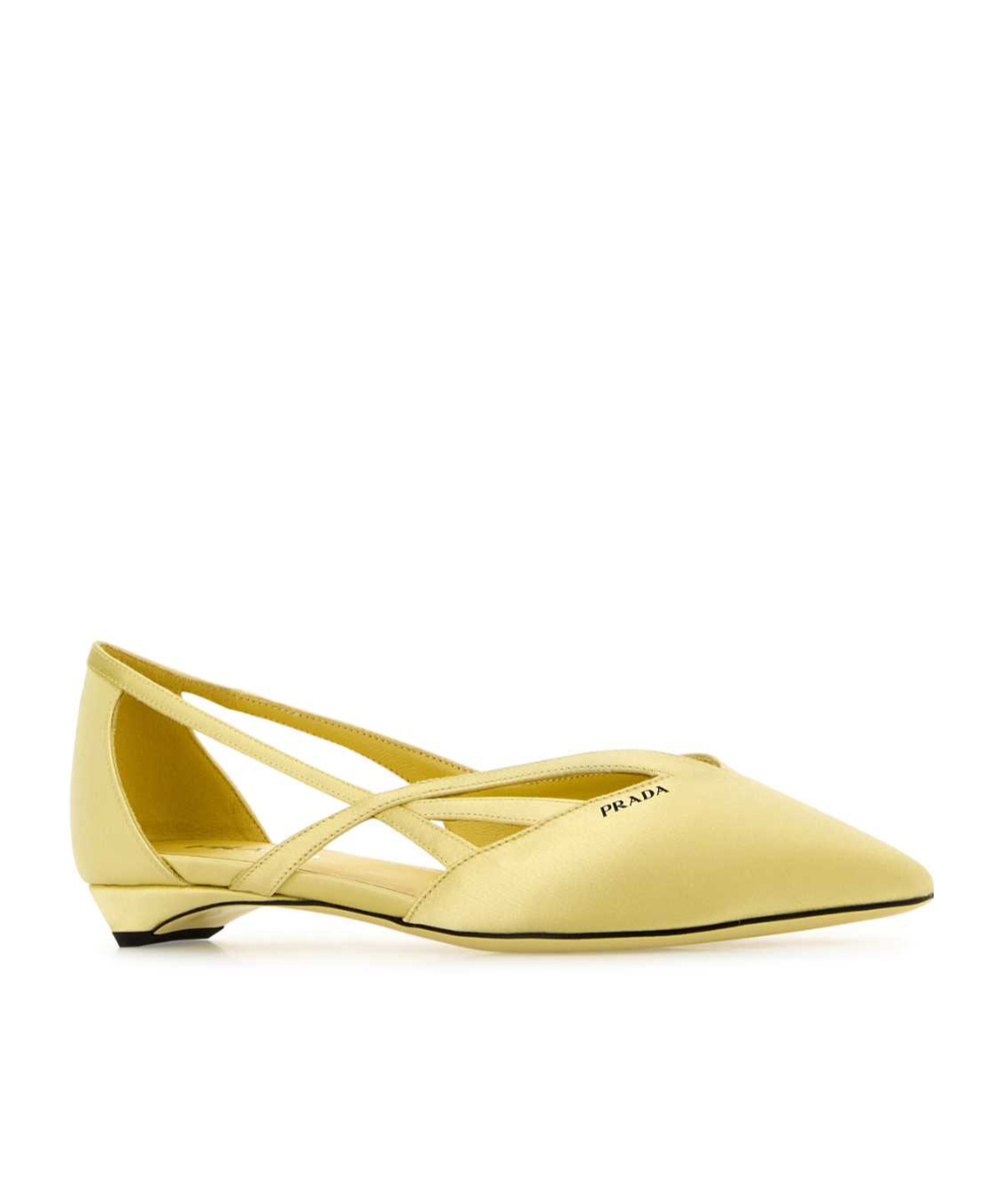 Prada Satin Ballerina Flats In Yellow