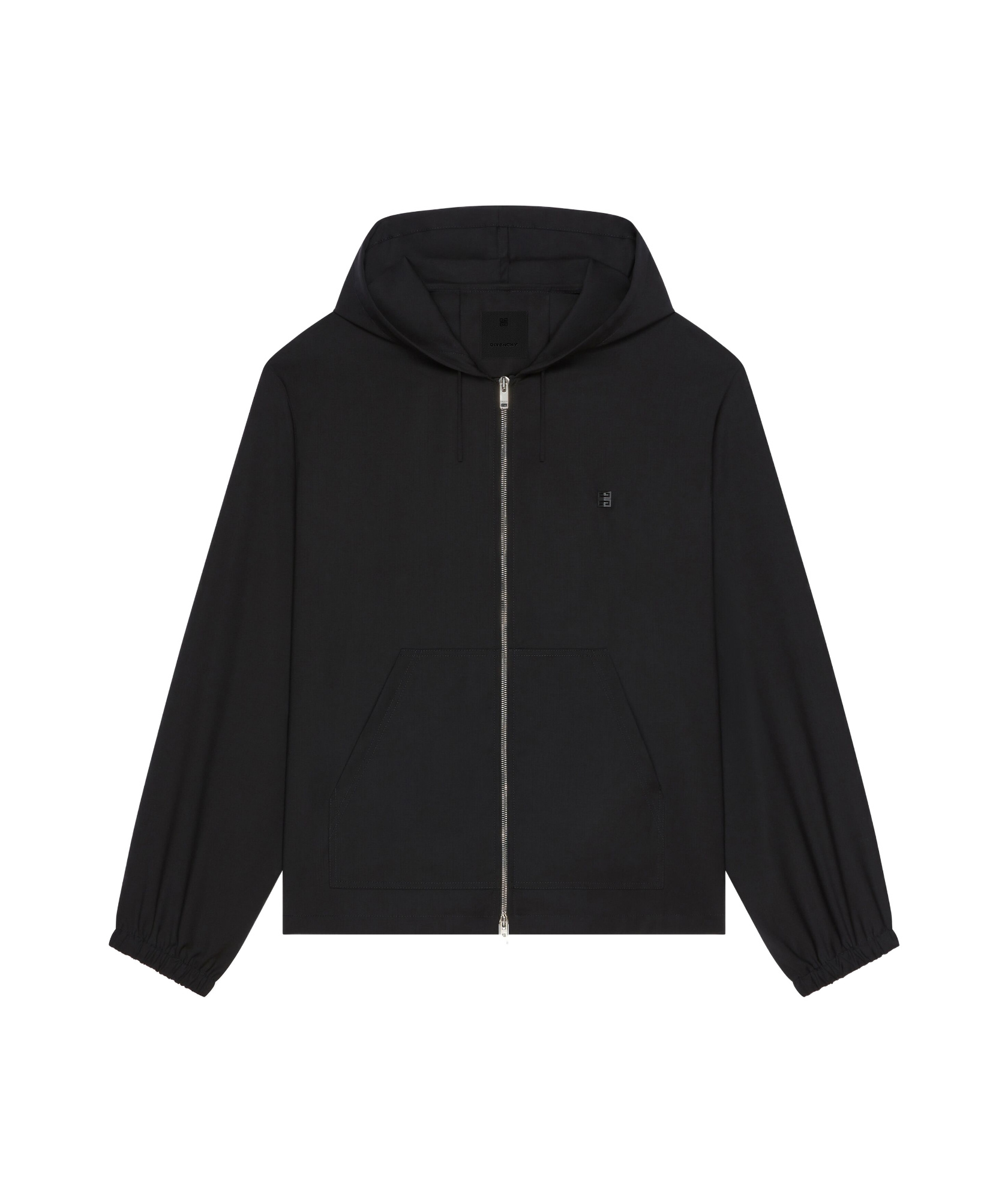 Givenchy Zipped Hoodie In Wool With 4g Detail In Black