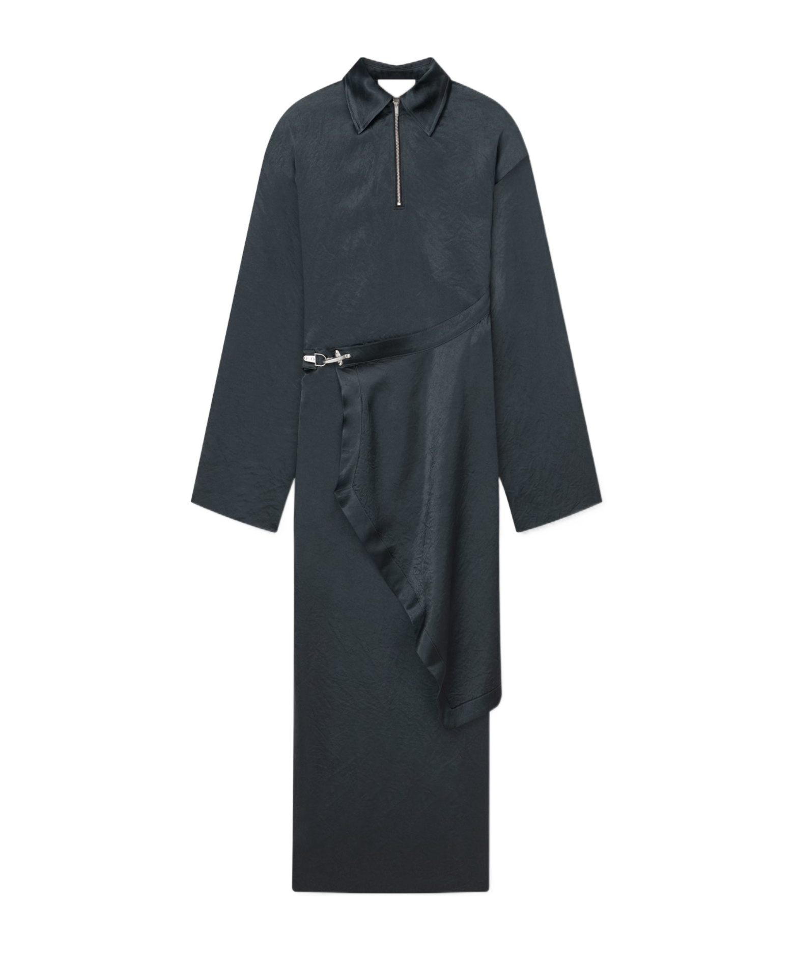 Nanushka Lapel Long Sleeve Dress In Black