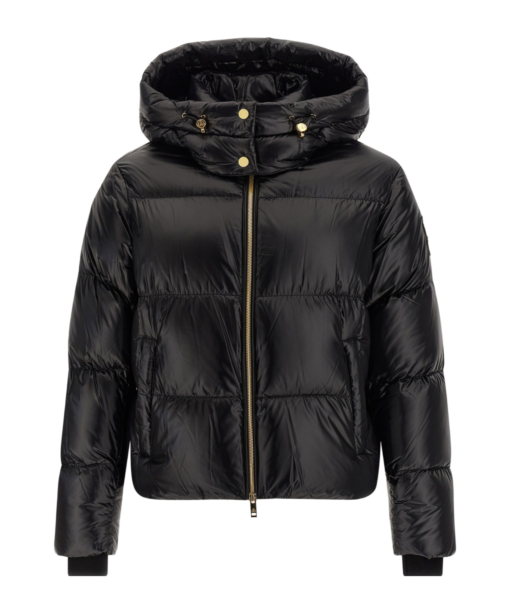 Moose Knuckles Long-sleeved Hooded Cotton Jacket In Black