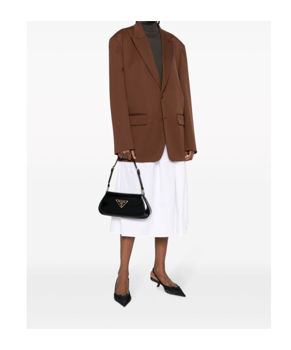 Prada Flip Shoulder Bag In Black
