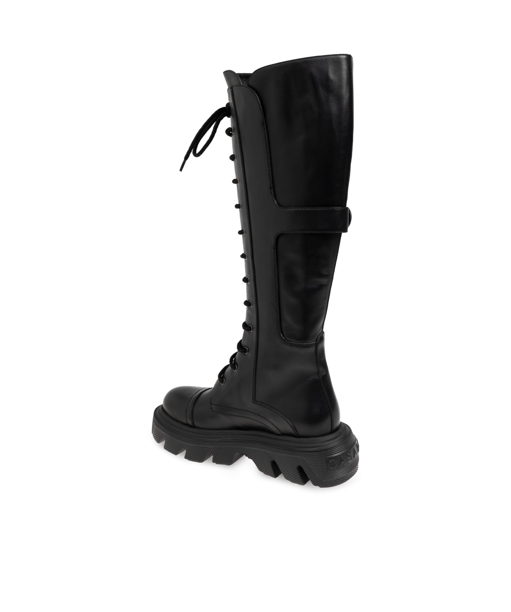 Casadei Lace-up Leather Boots In Black