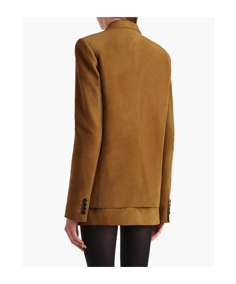 Khaite Suede Jacket In Brown