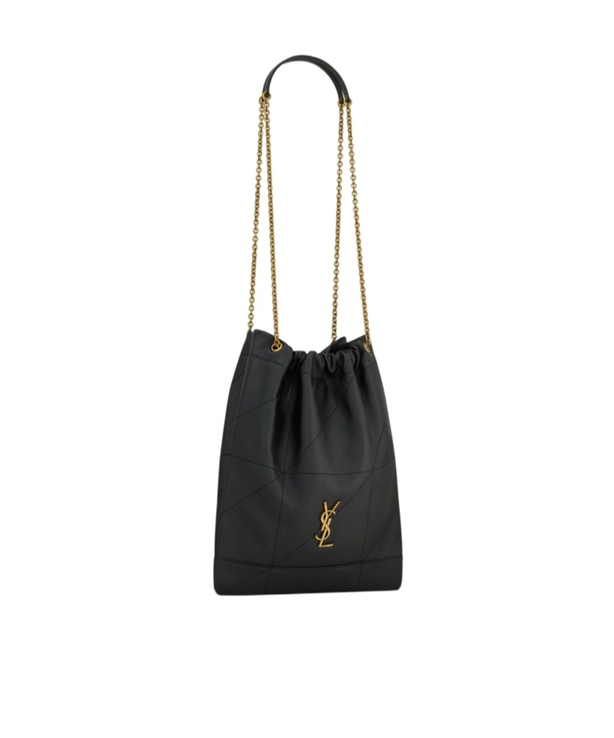 Saint Laurent Women Jamie 4.3 Leather Drawstring Bucket Bag In Black