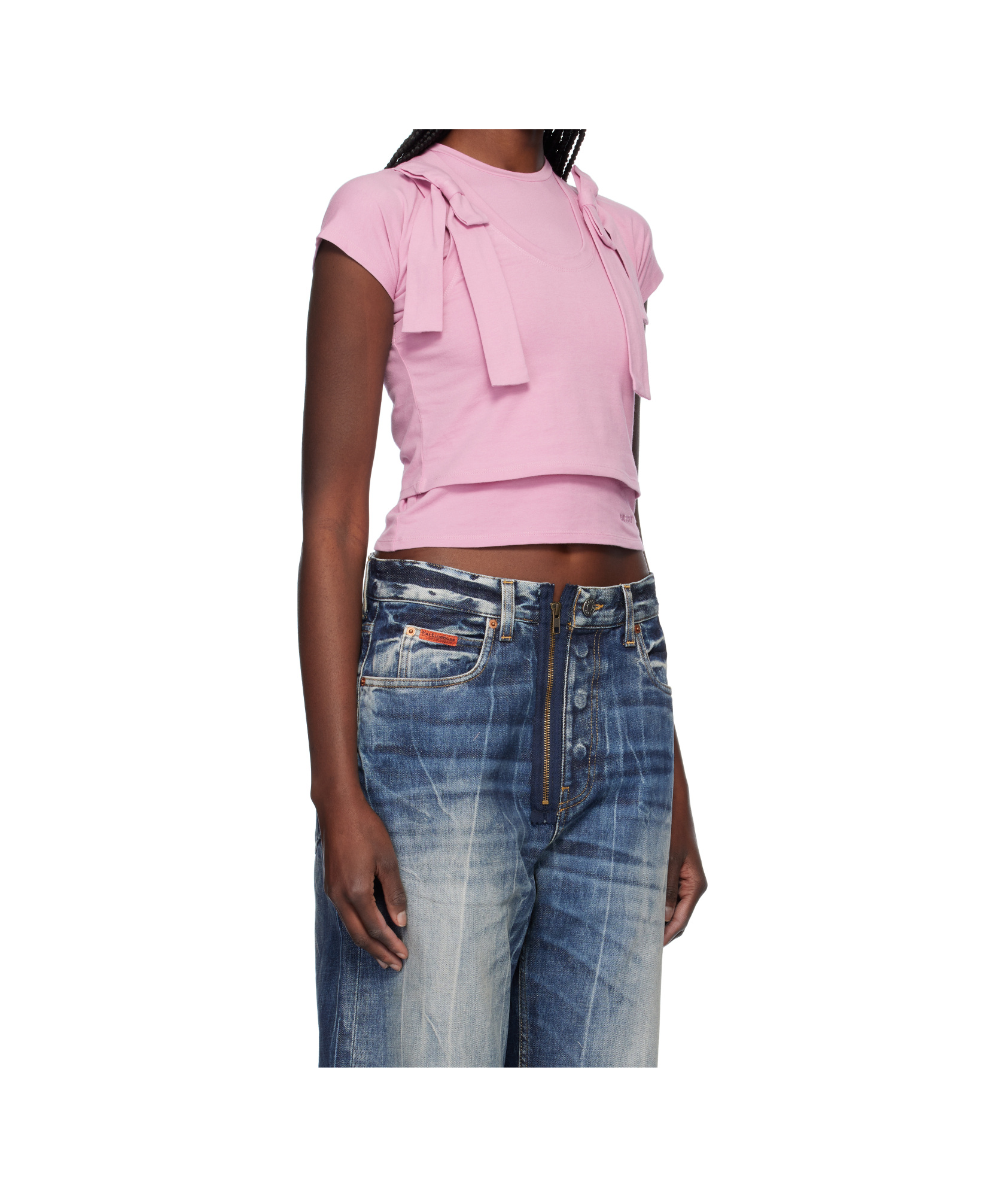 Ambush Pink Layered Ribbon Baby T-shirt